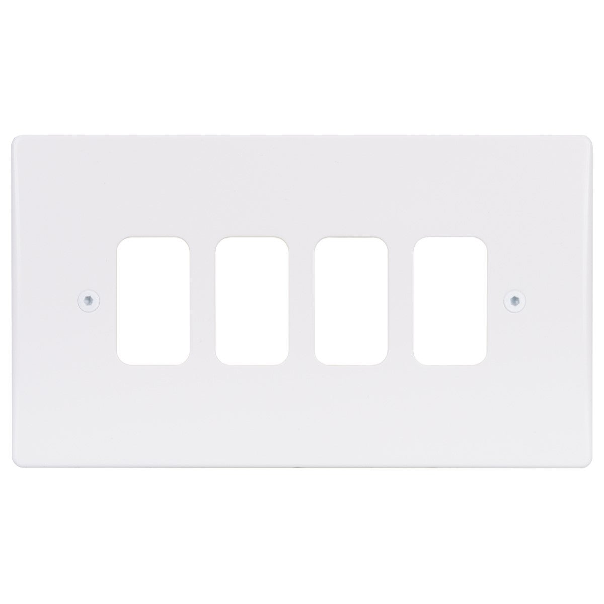 Ultimate - moulded plate Grid system 4 gangs - white