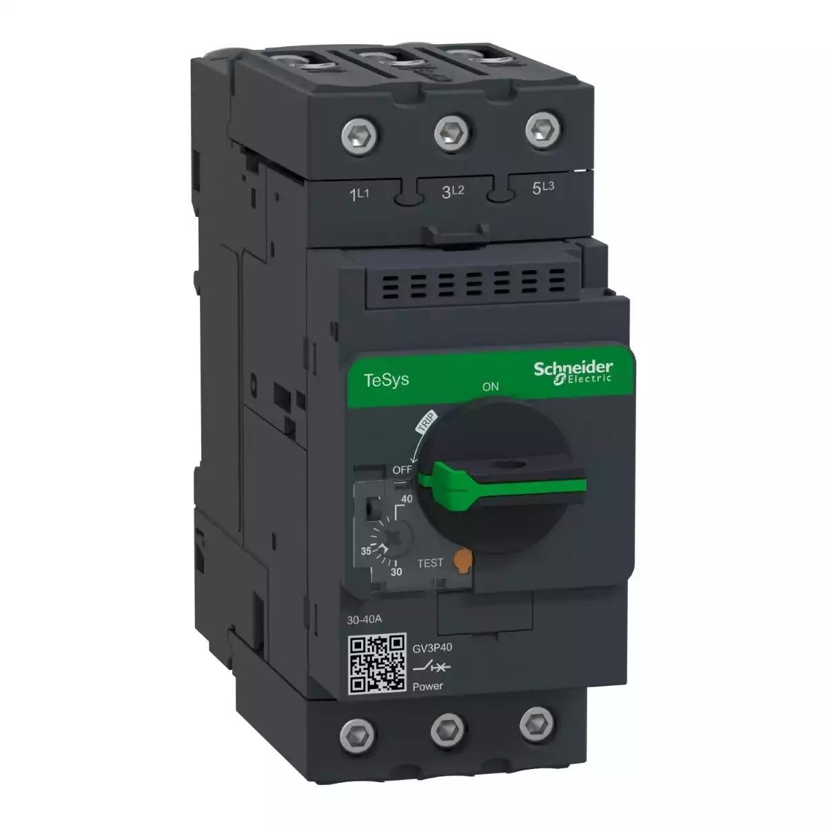 Motor circuit breaker, TeSys GV3, 3P, 30-40 A, thermal magnetic, EverLink terminals