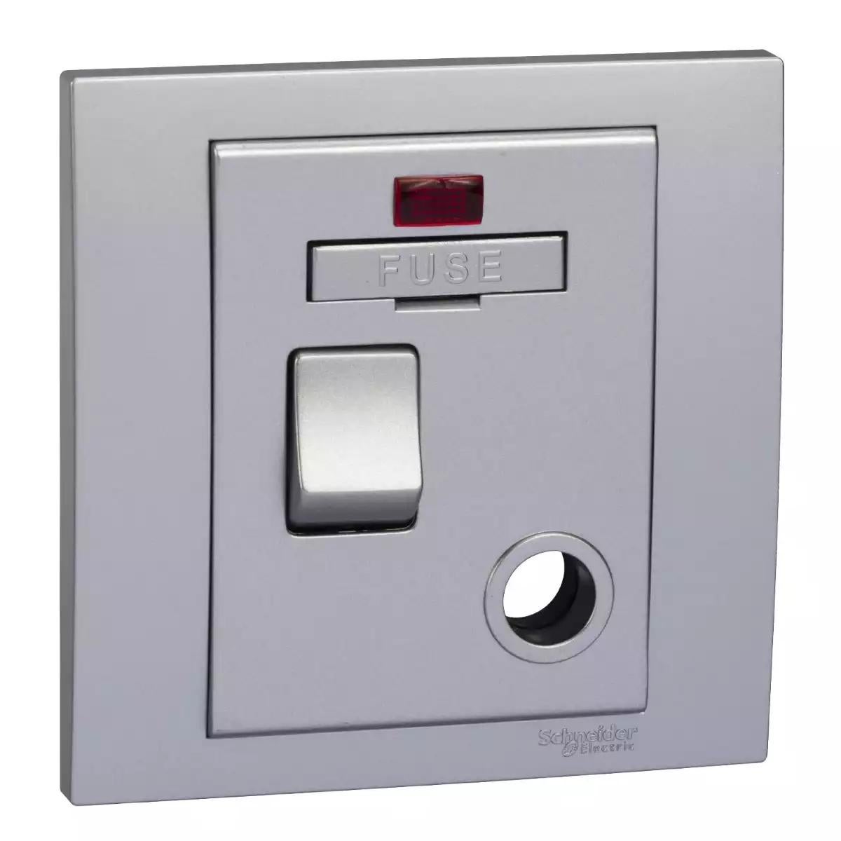Vivace - switched fuse mechanism - 13 A 250 V - aluminium silver