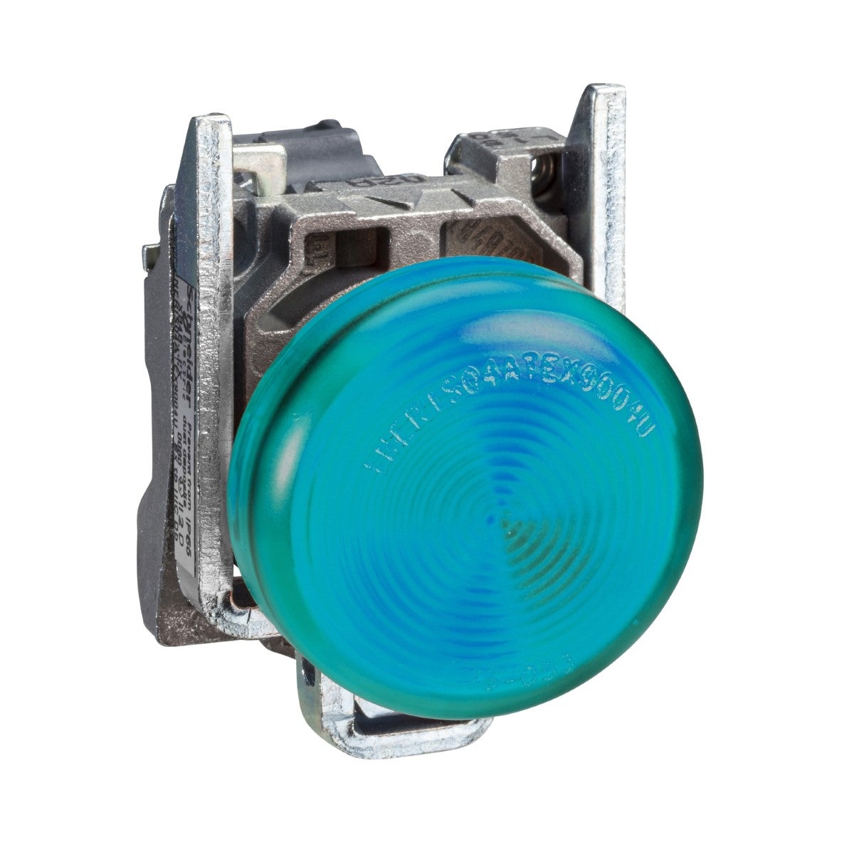 Pilot light, metal, green, Ã˜22, plain lens with BA9s bulb, <= 250 V