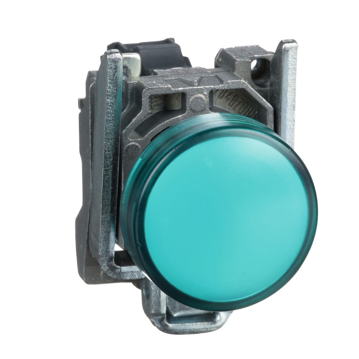 Pilot light, metal, green, Ã˜22, plain lens with integral LED, 24 V AC/DC